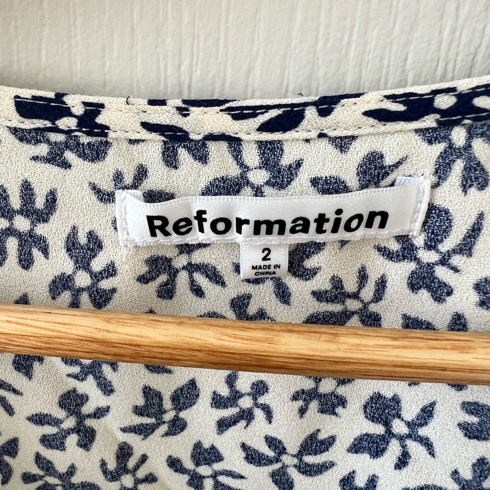 Reformation Floral Mini Dress - Black and White - Picture 7 of 7